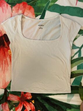 wild fable white Square Neck Crop Top